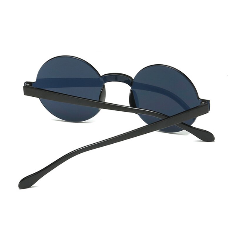 Gafas De Sol redondas y negras Vintage para mujer, De femeninos De anteojos De Sol, sin montura, De gelatina, De Color transparente con espejo