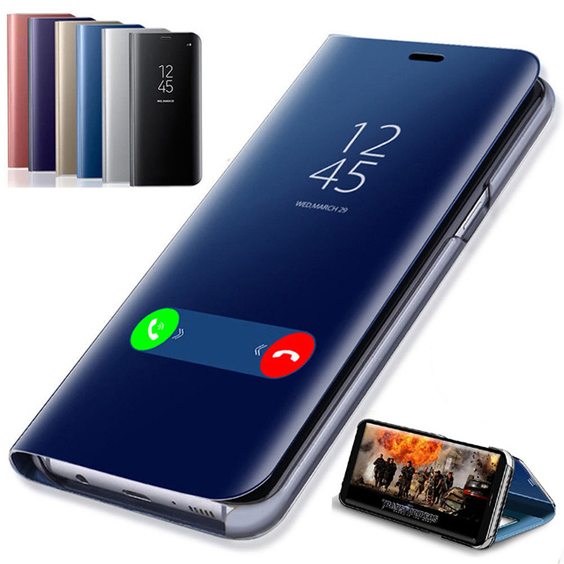 Smart Spiegel Mobiele Flip Case Voor Samsung Galaxy A5 A520 Plating Lederen Back Cover SamsungA52017 GalaxyA52017 A52017 Coque