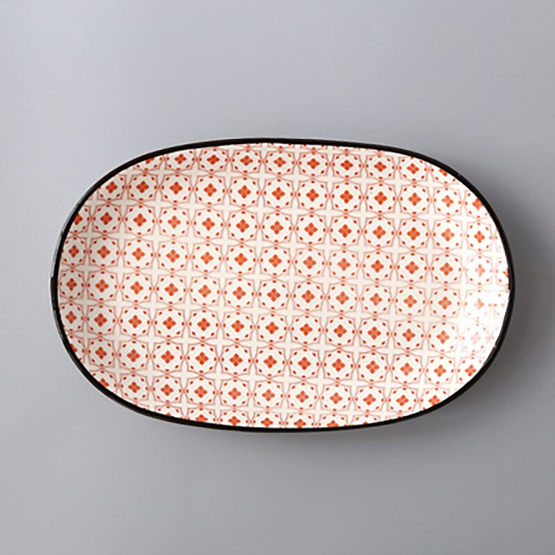 Chique restaurant keramische visschotel, groot ovaal bord, huishoudelijk bord, gestoomde visschotel: 6