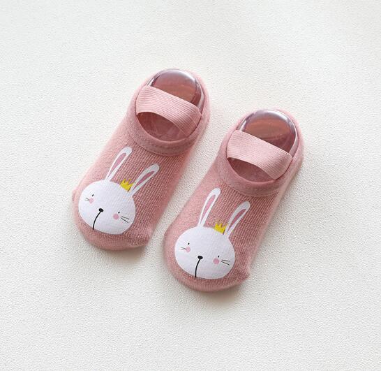 Meias finas para bebês, meninos e meninas, primavera e verão, sapatos de baixo macio antiderrapante, refrescante, verão: Pink Rabbit / 0 to 1year