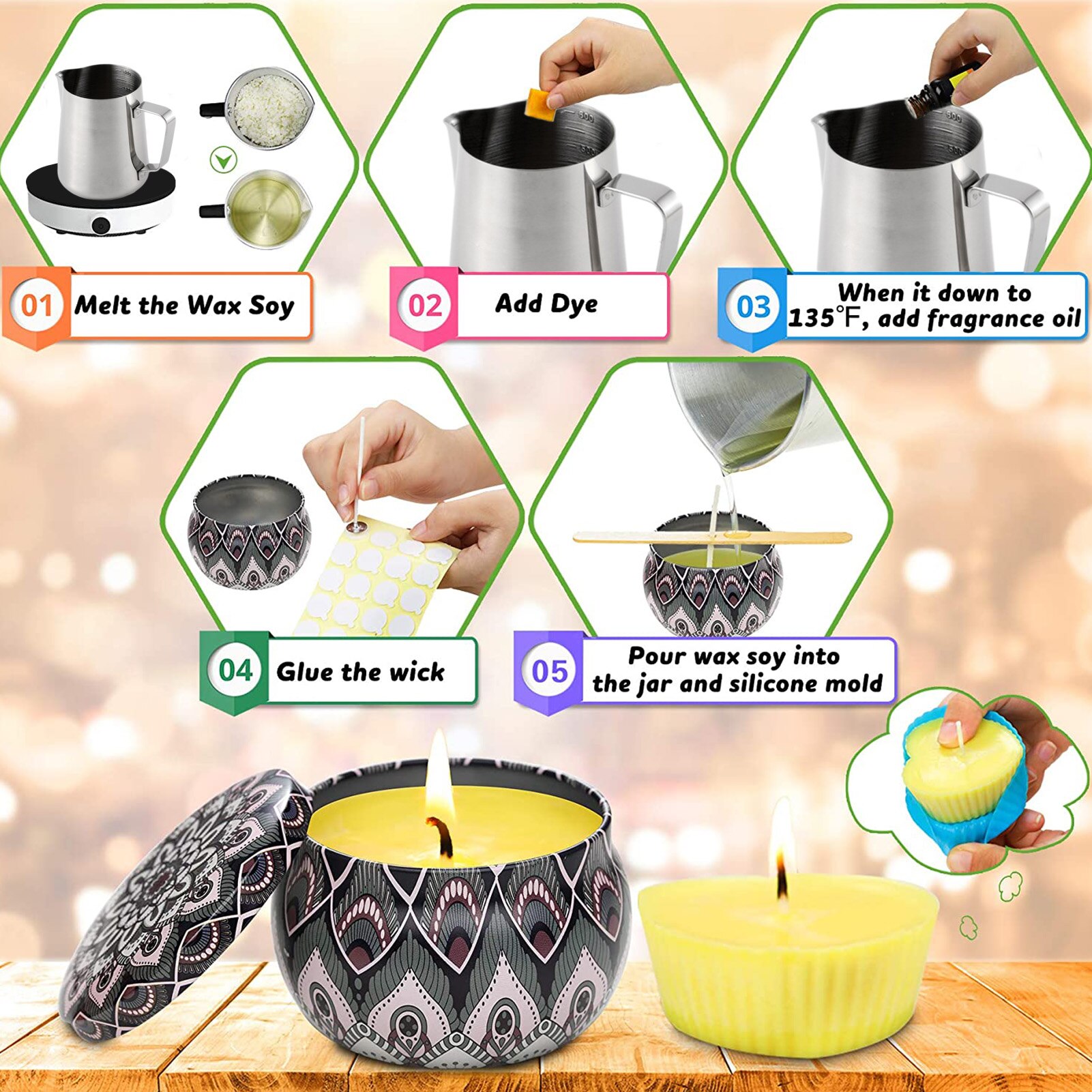 Candle Making Kit DIY Candle Making Accessories Aromatherapy Candle Set Handmade Candle Kit