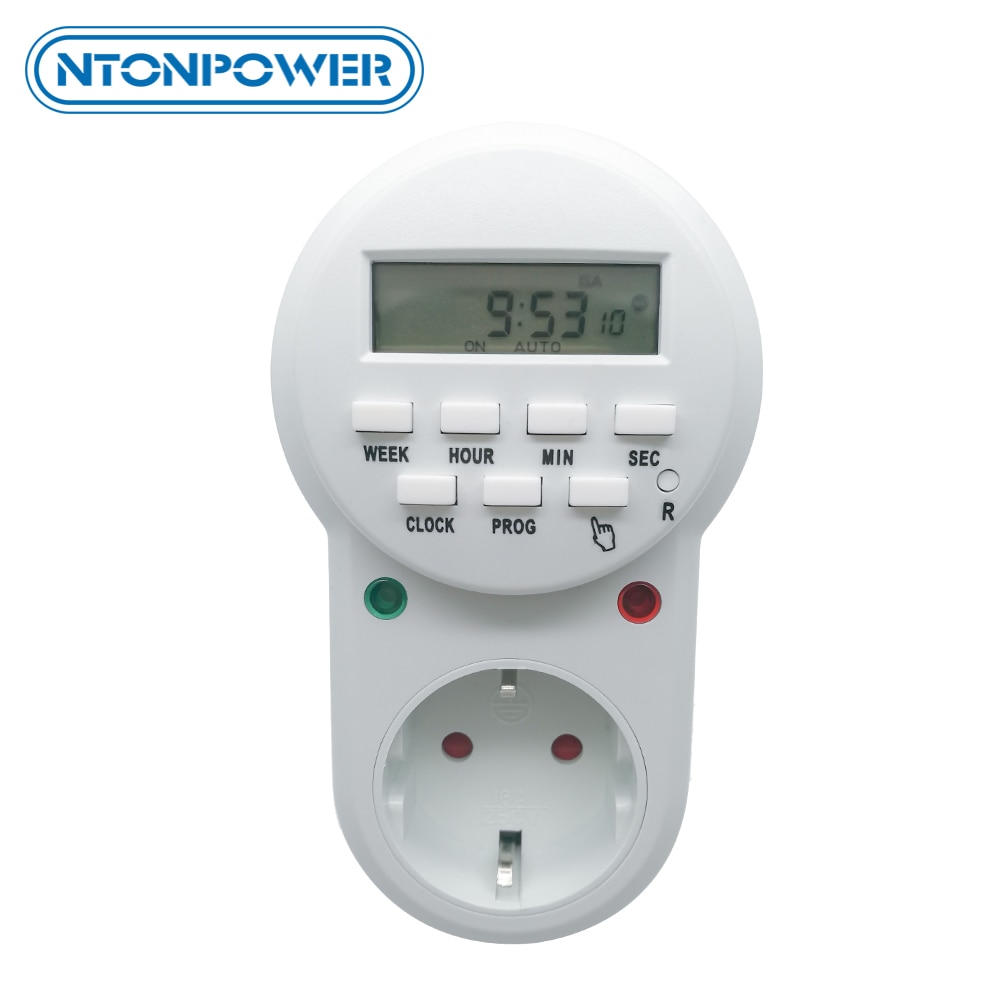 NTONPOWER Timer Socket Smart Power Socket EU Plug Programmeerbare Elektronische Digitale Timer Schakelaar Energiebesparing 220 V 16A