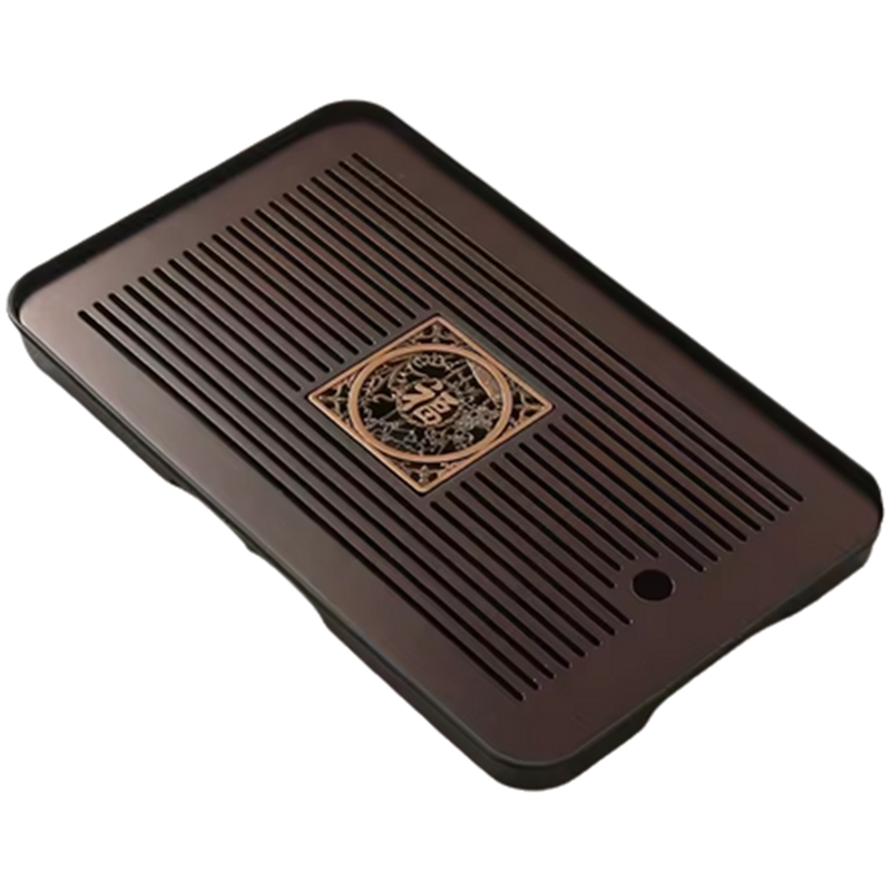 ABGE-bandeja de té de bambú, platos portátiles, ceremonia del té rectangular, mesa de té Chaban, drenaje de doble uso, almacenamiento de agua: TRANSPARENT