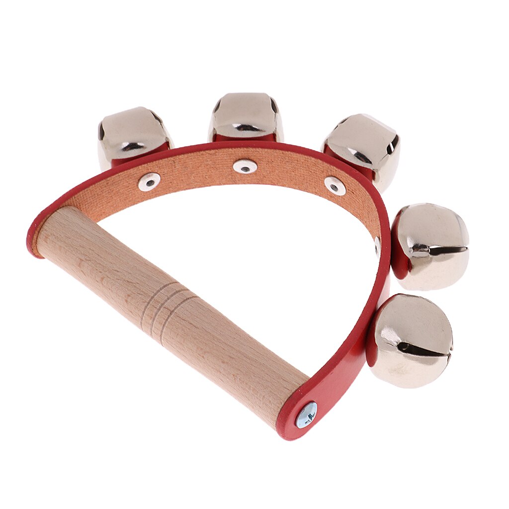 Hand Schudden Rammelaar Ring Muziek Instrument Percussie Speelgoed Voor Baby Peuter Greep Training Rood