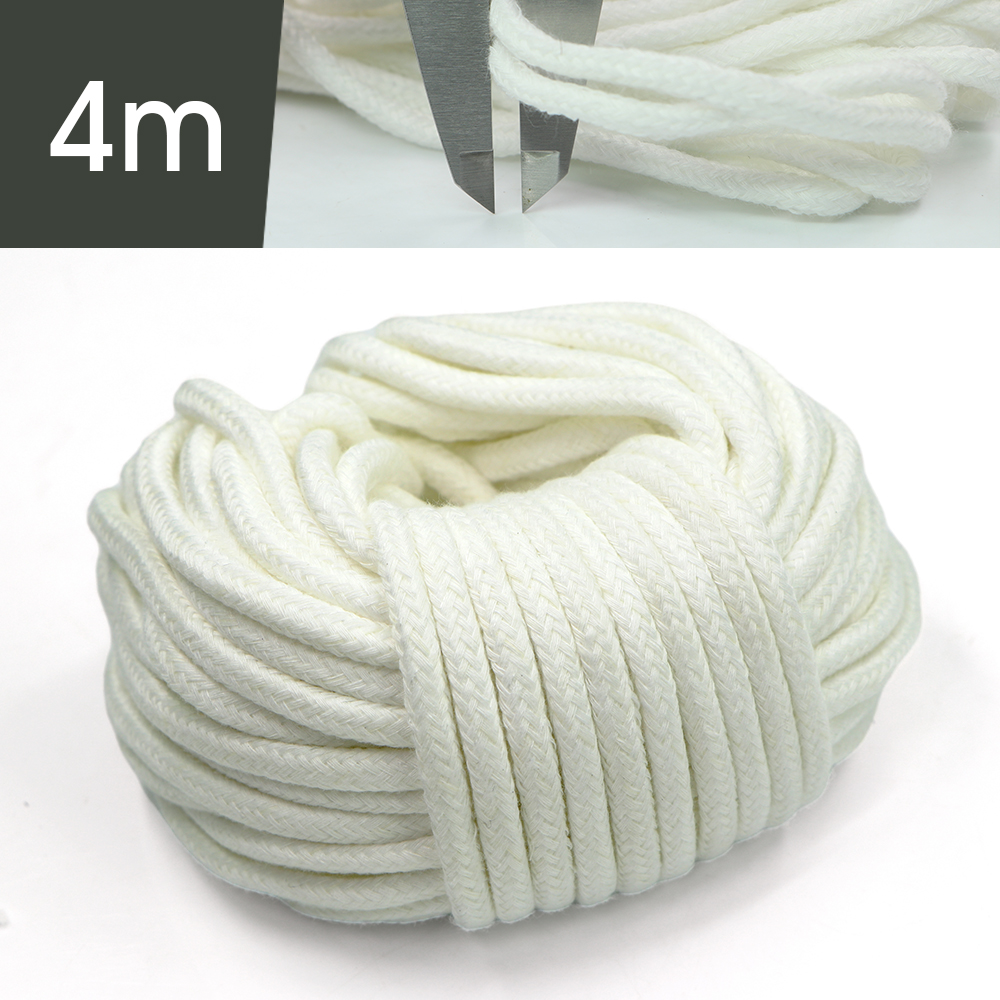 Mechas absorbentes de riego automático, accesorios de cuerda para vacaciones, maceta, sistema de dispositivo DIY, goteo de algodón acrílico, 5M, 4/5/6mm: Blanco