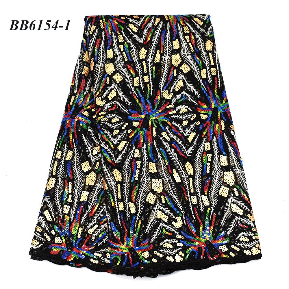 The latest style french net embroidery with sequin women party dress lace 5 yards: 1