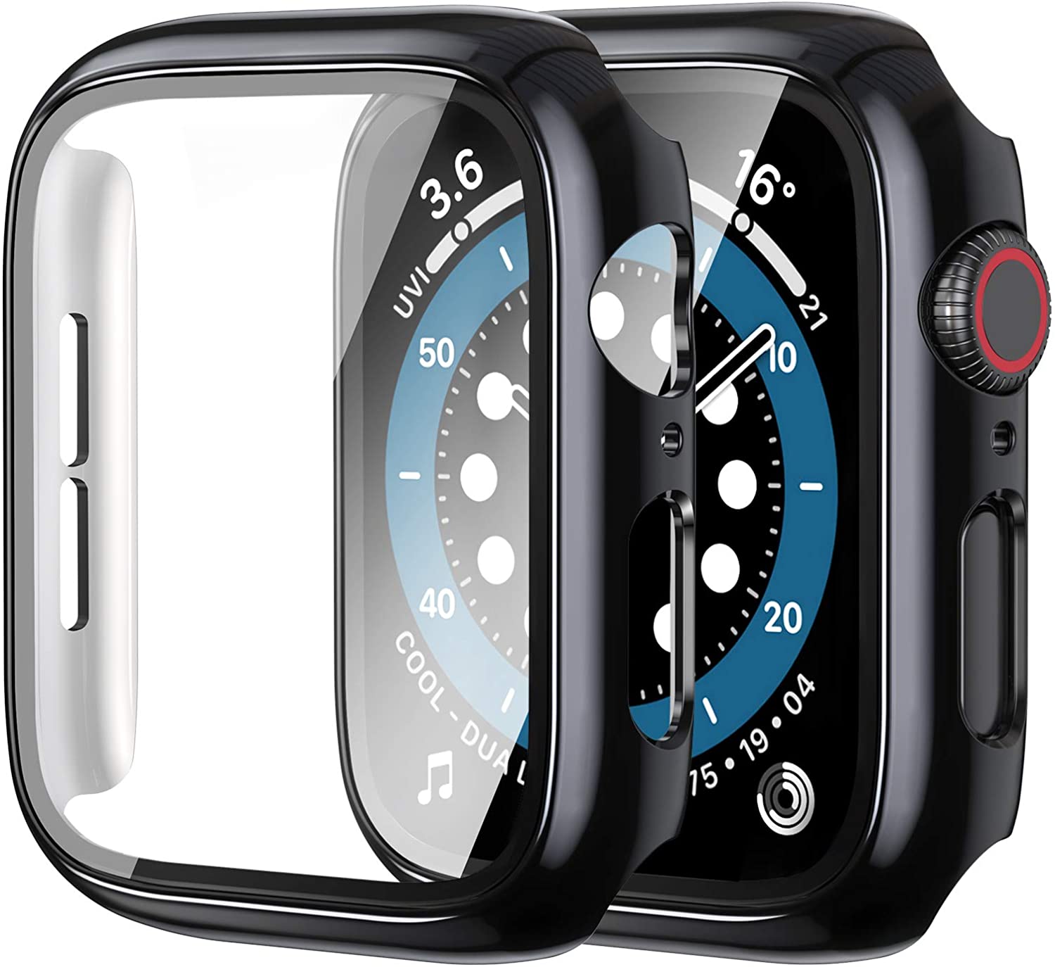 Szkło + pokrowiec na Apple Watch Case 44mm 40mm 42mm 38mm akcesoria platerowane ochraniacz ekranu iWatch seria 6 5 4 3 se 7 45mm 41mm