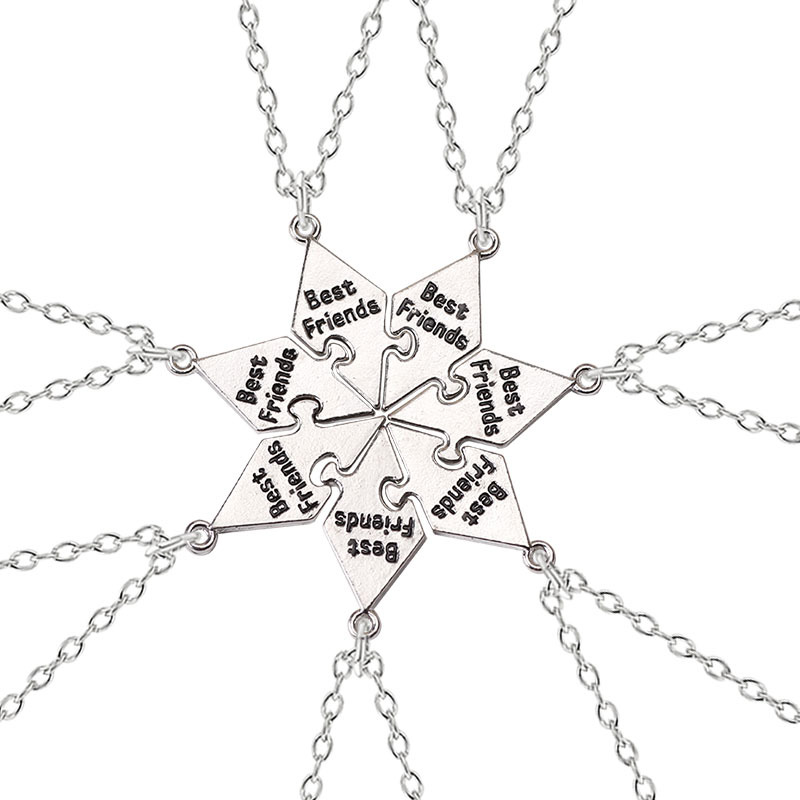 Ensemble de 7 pièces de collier pour meilleur ami, sœurs, bon ami, pendentif d'amitié, mot, bijoux pour dames, ,: Default Title