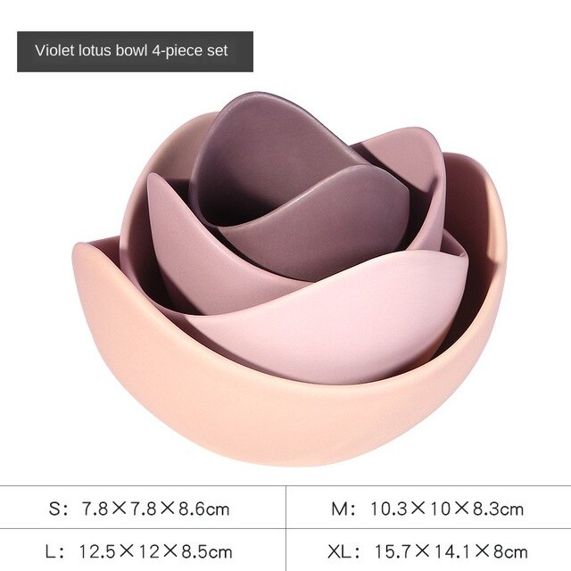 Blume Keramik Schüssel Gerichte Und Platten setzt Salat Platte Lagerung Obst 3/4/5 stücke einstellen Erzähler Geschirr einstellen Weihnachten: Rosa 4Stck