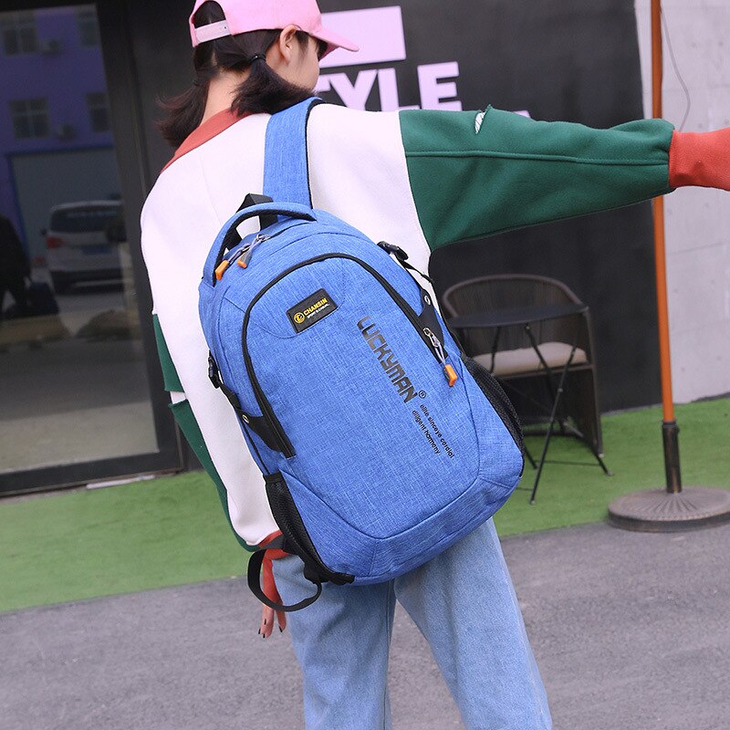 Mochila de viaje de lona informal Unisex, morral escolar antirrobo impermeable para ordenador portátil, mochila de para estudiantes