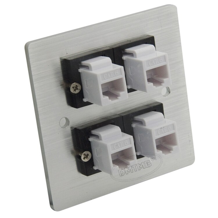 Aluminium muur plaat met 4 X RJ45 en ondersteuning... – Vicedeal