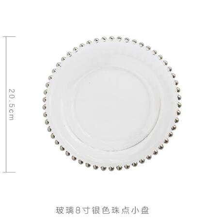 Glas perle guld indlagt retter bøf plade salat retter bryllupsfest begivenhed: 1