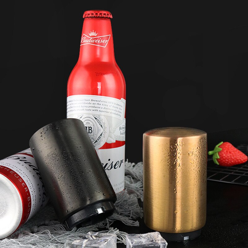 Øl proptrækker flaske magnetisk åbner automatisk værktøjs bar ktv fest drikke gadget rustfrit stål bærbar presse låg åbnere