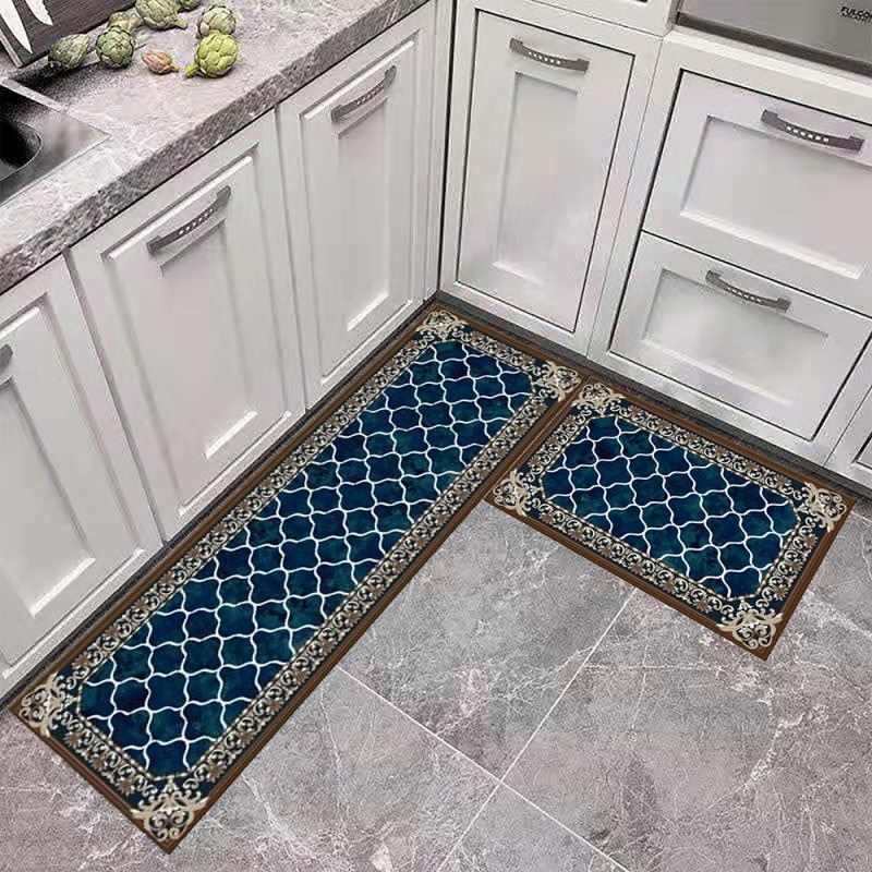 Retro geometrisk mønster badeværelse toiletdør lang strimmel af vandabsorberende anti-skrid måtte tæppe gulvmåtte: 40 60 19