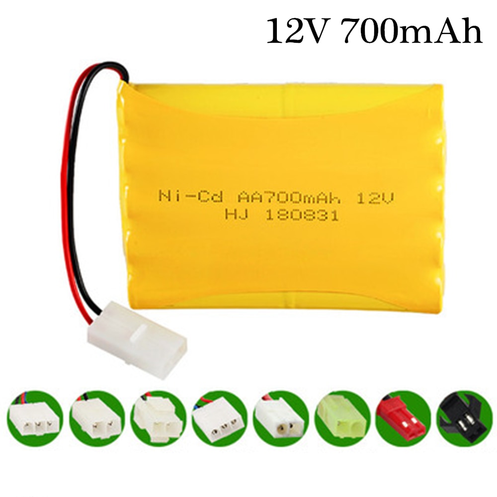 12v 700 mah nicd-akku rc-leluautojen säiliöihin junat robotti venepistooli ni-cd  aa 700 mah 12v ladattava akku 1 kpl