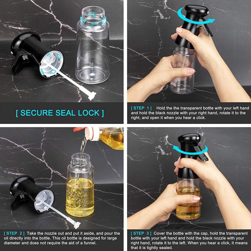 2 Pieces 210Ml Olive Oil Sprayer,Oil Sprayer For Cooking,Oil Sprayer Bottle For Kitchen,Baking,BBQ,Frying,Salad,Etc