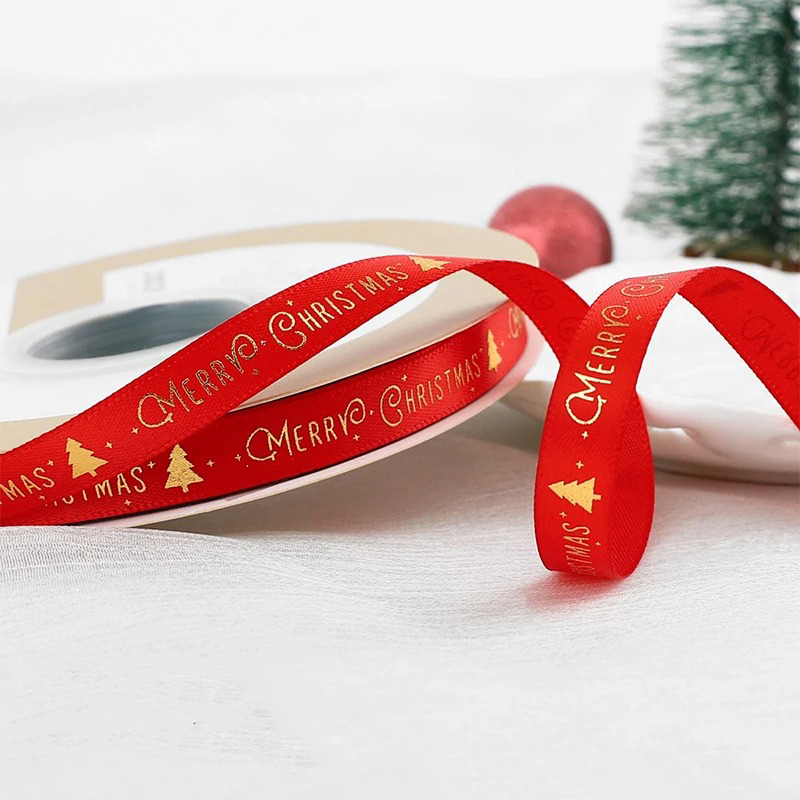 5M Weihnachtsdekoration Weihnachtsband Weihnachtsbaum Ornament für Wohnkultur Neujahr handgemachte DIY Geschenkverpackung Kasten Zubehör