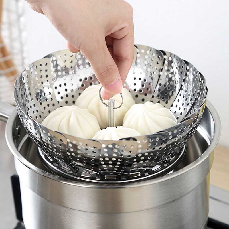 High folding multifunctional vegetable steamer stainless steel food steamer seafood steamer expandable kitchen tools