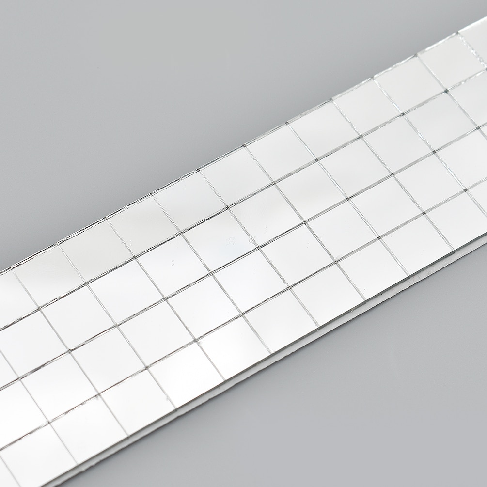 10mm Zelfklevende Real Glas Spiegel Mozaïek Tegels Voor DIY Ambachten Home Decoratie Materialen: 100x4cm