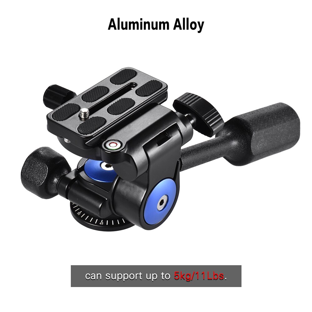Andoer A-40 3 voies caméra trépied tête aluminium 360 panoramique photo amortissement tête pour Canon Nikon Sony trépied monopode curseur