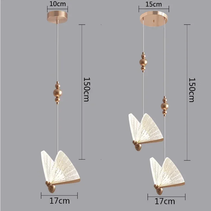 Luces colgantes de noche nórdicas, lámpara colgante Woonkamer, decoración del hogar, candelabros creativos de lujo modernos, lámparas de mariposa roja de red estéticas