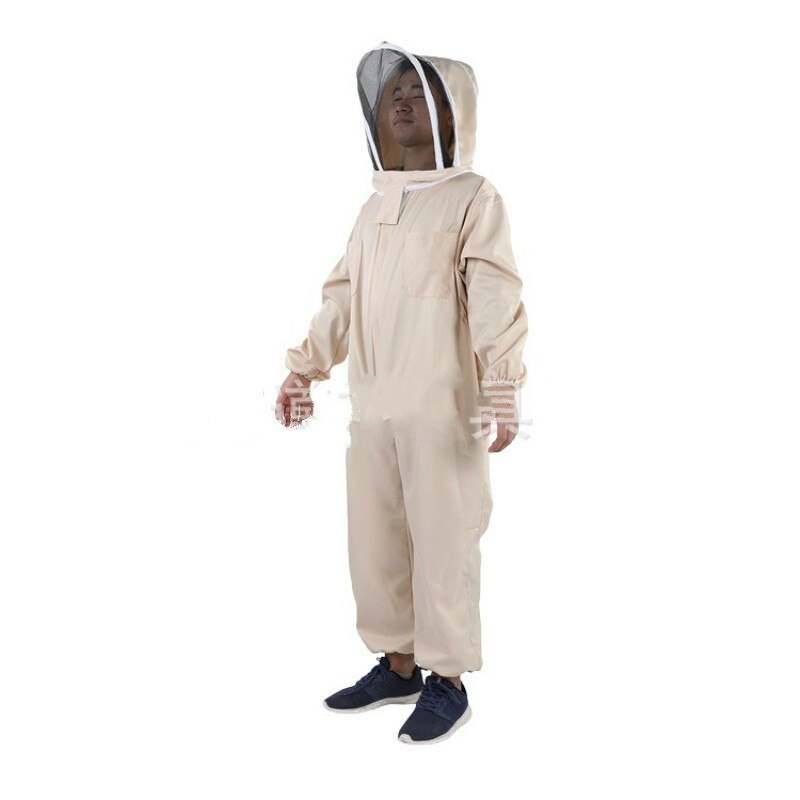 Ropa de abejas y traje de apicultura, traje espacial beige de una pieza, antipicaduras, herramienta de protección de abejas