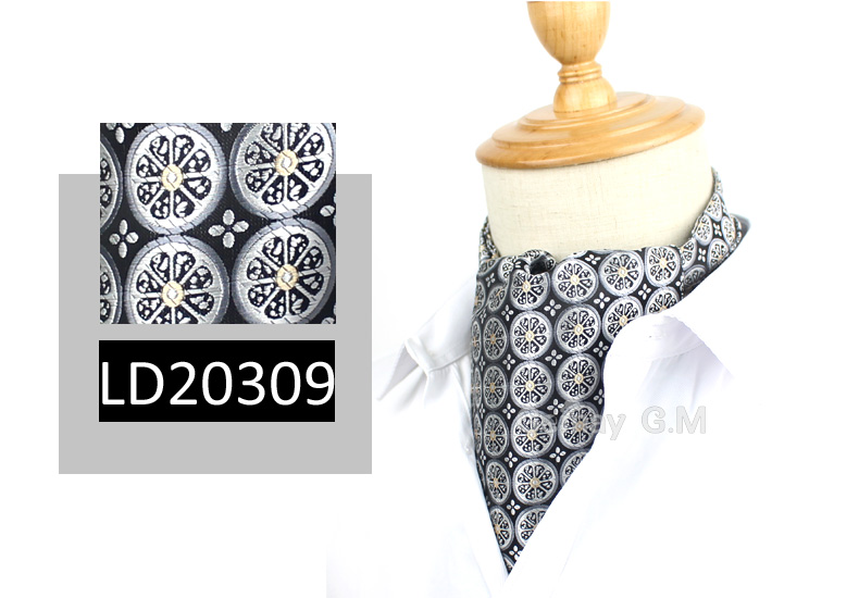 Klassieke stropdassen voor heren, vintage jacquard stropdas, ascot stropdas voor feest, britse heer, polyester zijden stropdas: Ld20309