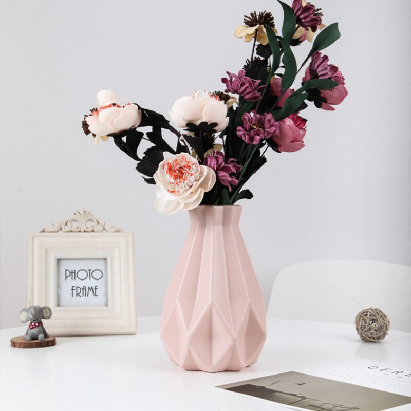 Blume Vase Dekoration Hause Kunststoff Vase Weiß Nachahmung Keramik Blumentopf Blume Korb nordisch Dekoration Vasen für Blumen