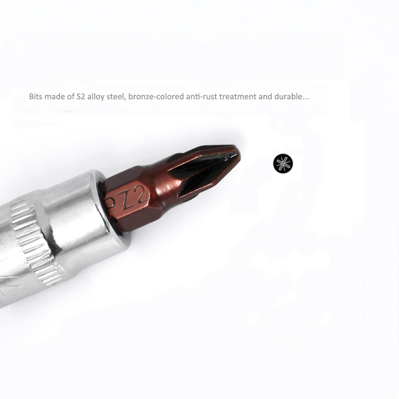 1Pcs 1/4",3/8" Square Drive Pozi Socket Bits PZ1 PZ2 PZ3 Screwdriver Bit Home Auto Repair Hand Tools with Spanner Ratchet