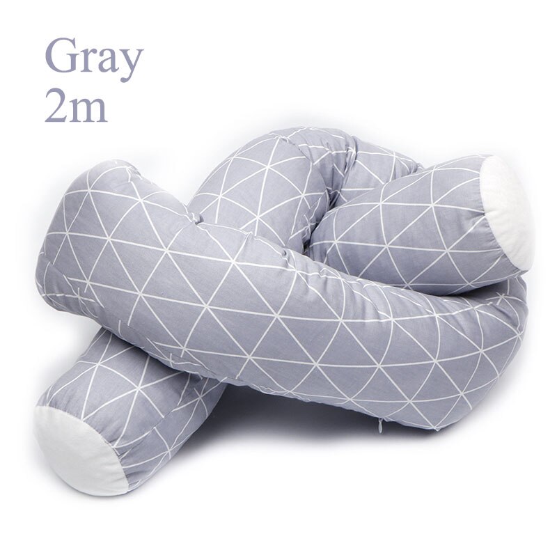 Babyinner almofada protetora para berço de 2m, berço para bebês, almofada de algodão macia e anticolisão decoração da cama do quarto: Gray