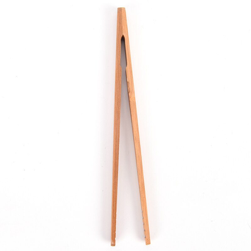 1Pcs 18Cm Bamboe Pincet Thee Gebruiksvoorwerp Pincet Thee Clips Hout Kleur Geweven Bamboe Kongfu Keuken Salade Voedsel Toast