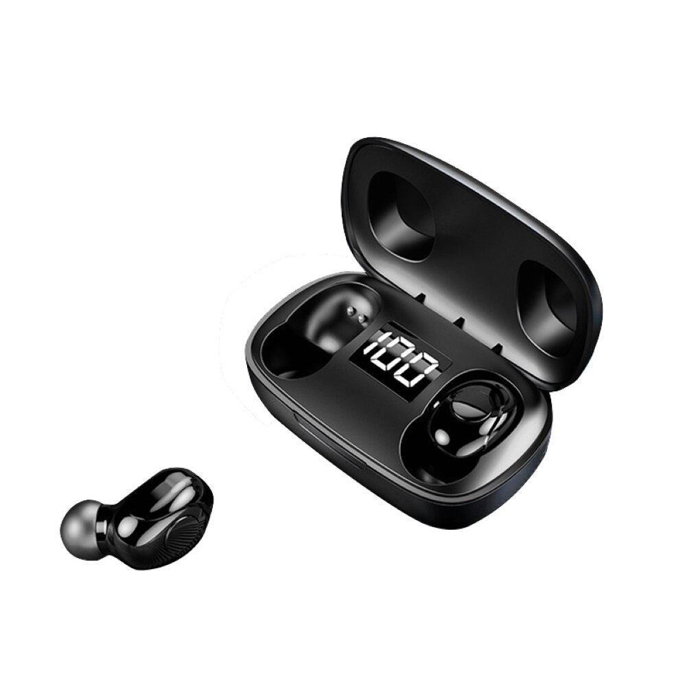 S9 TWS Bluetooth 5,0 Drahtlose Kopfhörer Kopfhörer Digital Anzeige in-Ohr Headset Ohrhörer Drahtlose Kopfhörer Bluetooth Kopfhörer: Schwarz