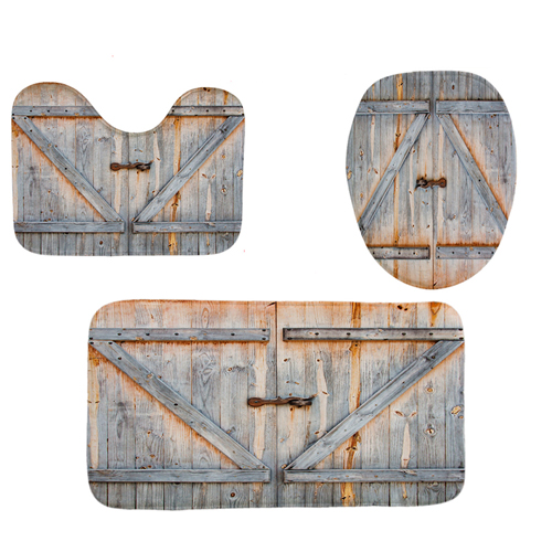 3 pièces/ensemble salle de bain rideau de bain ensembles rideau de douche tortue de mer impression Durable imperméable tapis de couverture de toilette tapis antidérapant: 3pcs Mat Set E