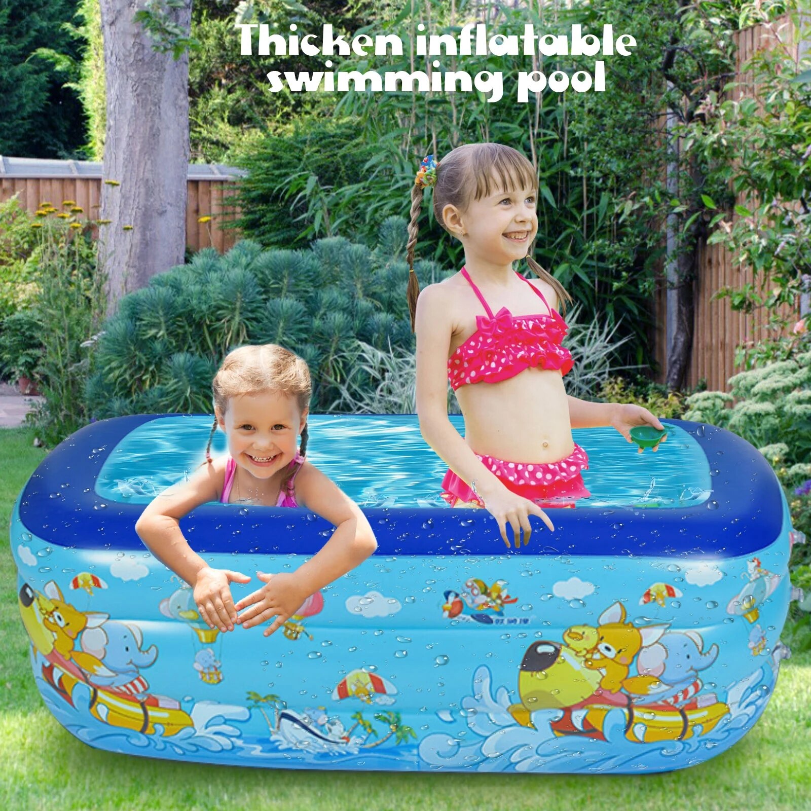 120/130 CM Rectangulaire Gonflable Piscine Pataugeoire Baignoire Extérieure Piscine D'été Pour Les Enfants