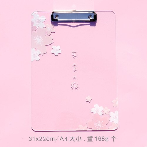 Rowboe søt skrivesaker kawaii mappe  a4 tavle mappe kontorrekvisita pad skrivesaker akryl skrivetavle kawaii rekvisita: Tokyo kirsebærblosso 3