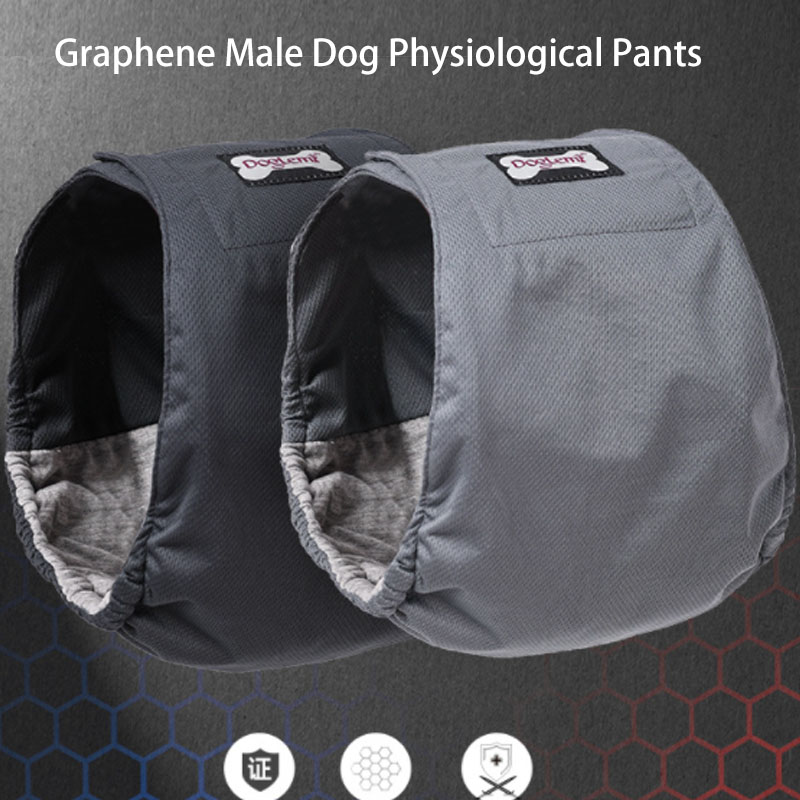 Male Dog Diapers Graphene Pet Physiological Pants Breathable Anti-Leakage Hygiene Briefs For Male Dogs Antibacterial Dog Shorts