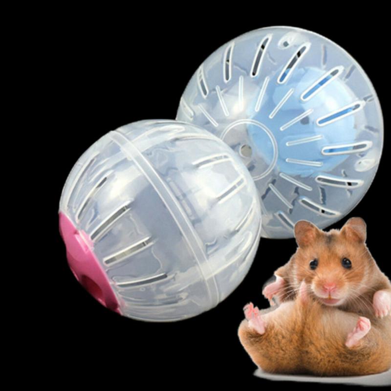 Bola transparente transpirable de 12cm con soporte para hámster, producto para mascotas, bola pequeña para correr, 2 colores, de plástico, apta para suministros para mascotas pequeñas