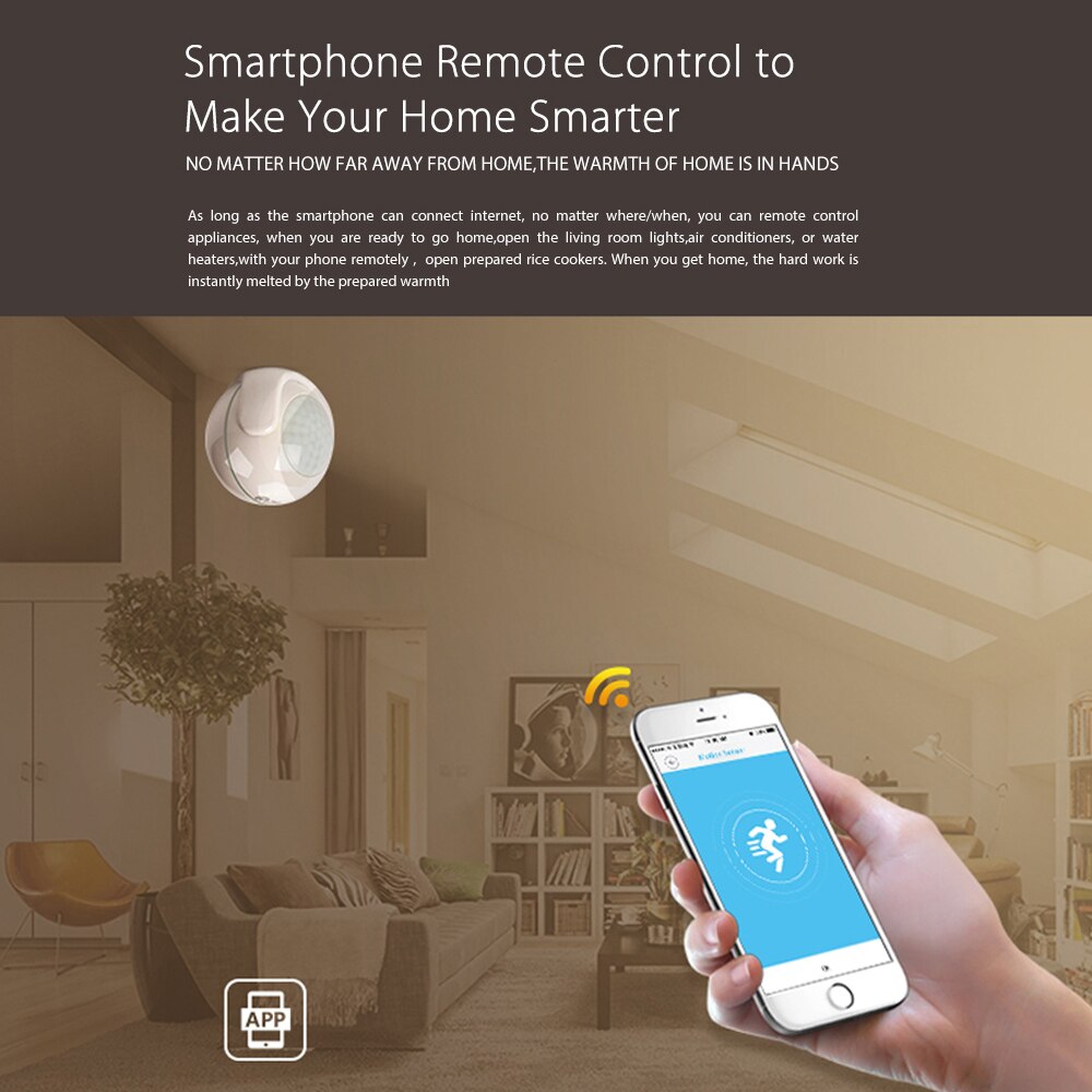 AVATTO Wifi Motion Sensor,Wireless Infrared Burglar Alarm System PIR Motion Dectector Work with Tuya APP Control Smart Home