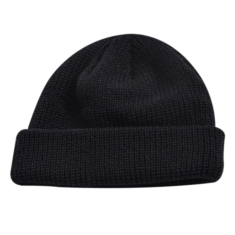 Bonnet tricoté pour hommes et femmes, chapeau pour l'hiver, rétro, Baggy, Melon, Docker, T8: Black