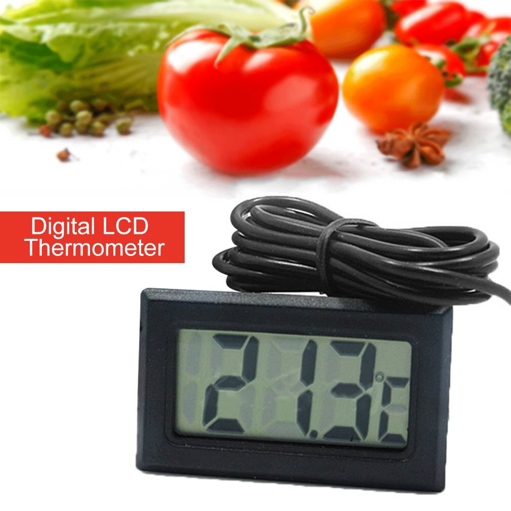 LCD Digital Thermometer With Battery Freezer Mini Thermometer Indoor Outdoor Electronic Thermometer With Sensor