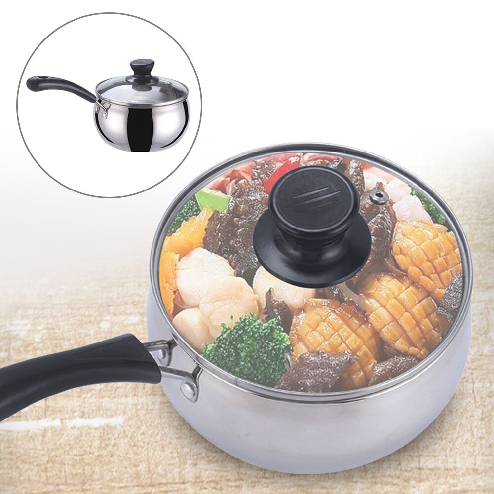 With Vented Lid Stainless Steel Nonstick Anti Slip Handle Sauce Pan Easy Clean Cooking Milk Durable Kitchen Tools Home Soup Pot