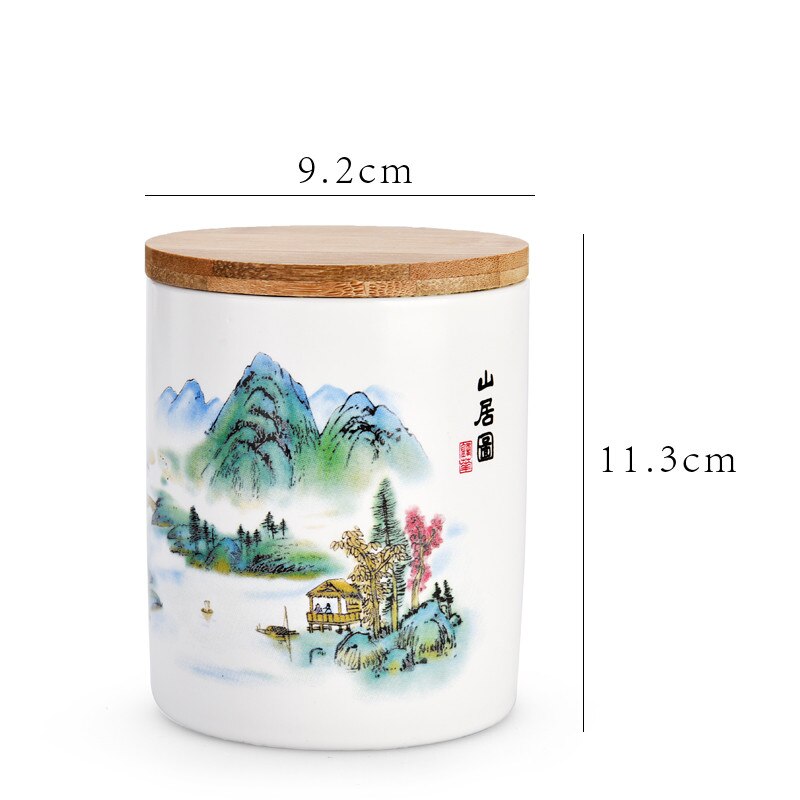 Ceramic tea box tea storage box tea storage ceramic jar puer tea tea jar tea container ceramic canister tea caddy D133: 4