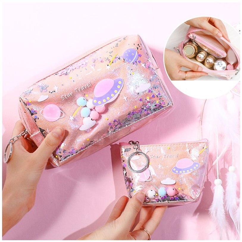 Star Pencil Case Glitter Large Capacity Pencilcase School Pen Makeup Case Supplies Pencil Bag School Box Pencil Pouch Stationery