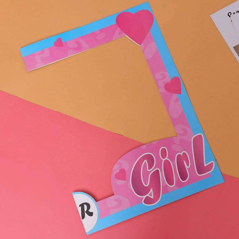 Kids Baby Shower Photo Booth Prop Birthday Party Paper Photo Frame Boy or Girl Picture Frame Prop