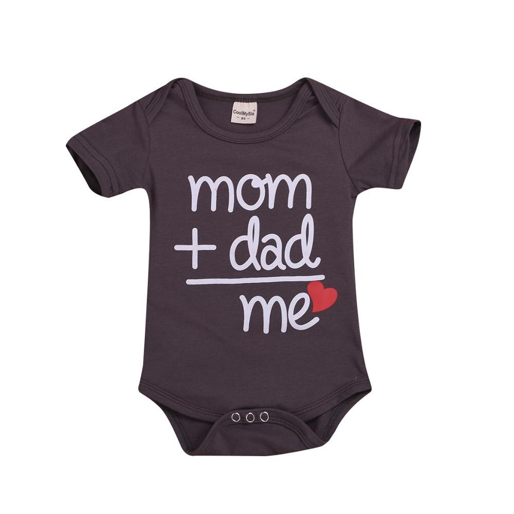 Jongens bodysuit baby tiny cottons zomer onesie mama + papa = ik letterprint newborn bodysuits zomer tante babykleding baby