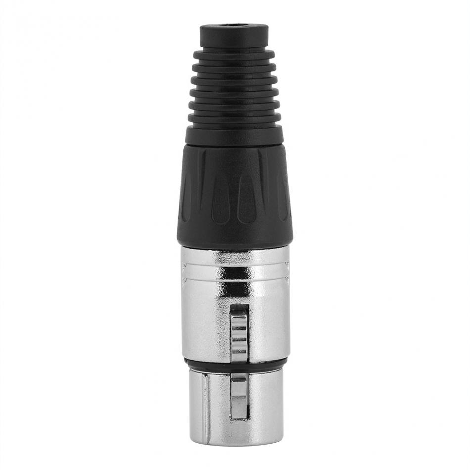 5 Pairs of Male Plug + Female Jack 3 Pin XLR Microphone Mixer Amplifier Cable Connector Silver/Black Mic Adaptor 14 * 13 * 2cm