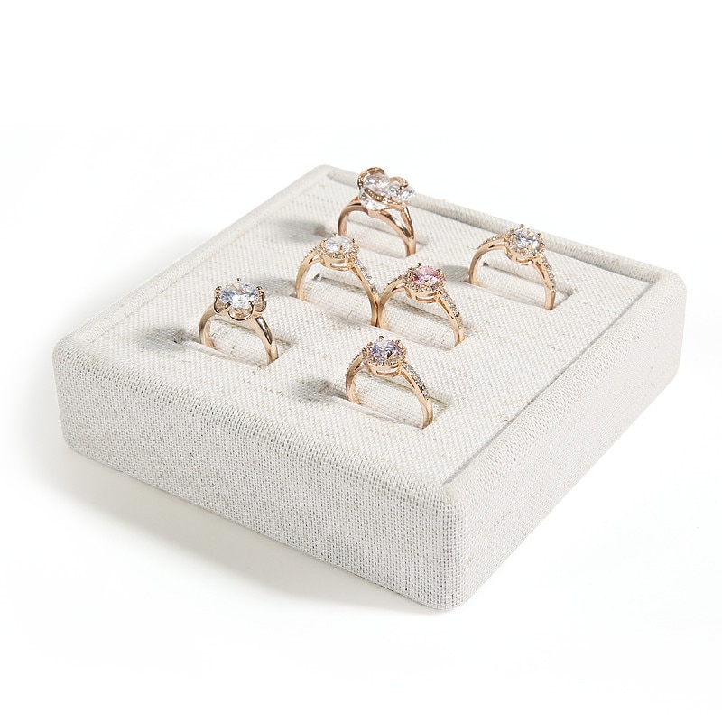 White linen Ring Display Tray jewelry Display Tray Small Jewellry Display Tray