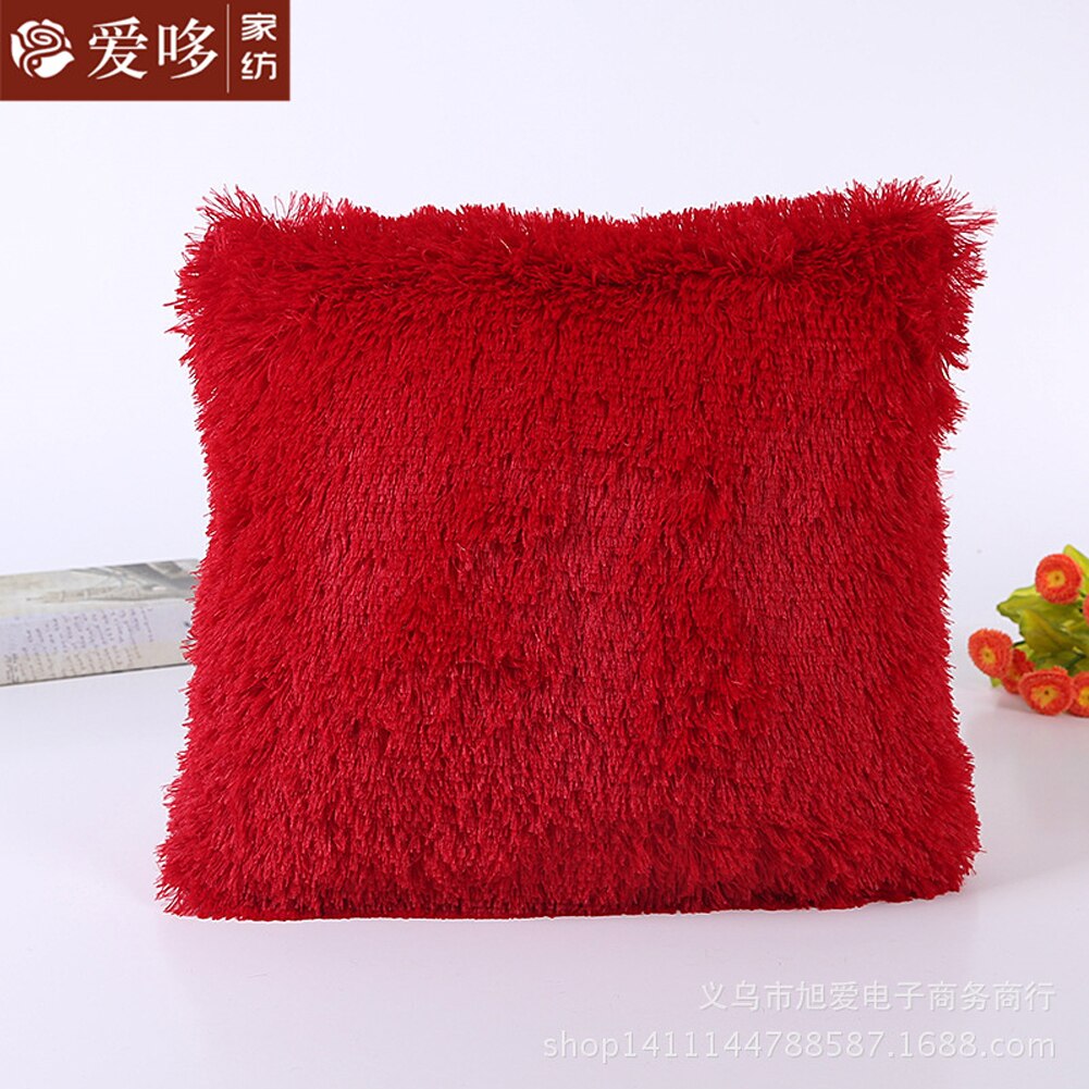 Housse de coussin en peluche solide | Taie d'oreiller en peluche décorative de maison, fourrure de voiture, canapé taille: H
