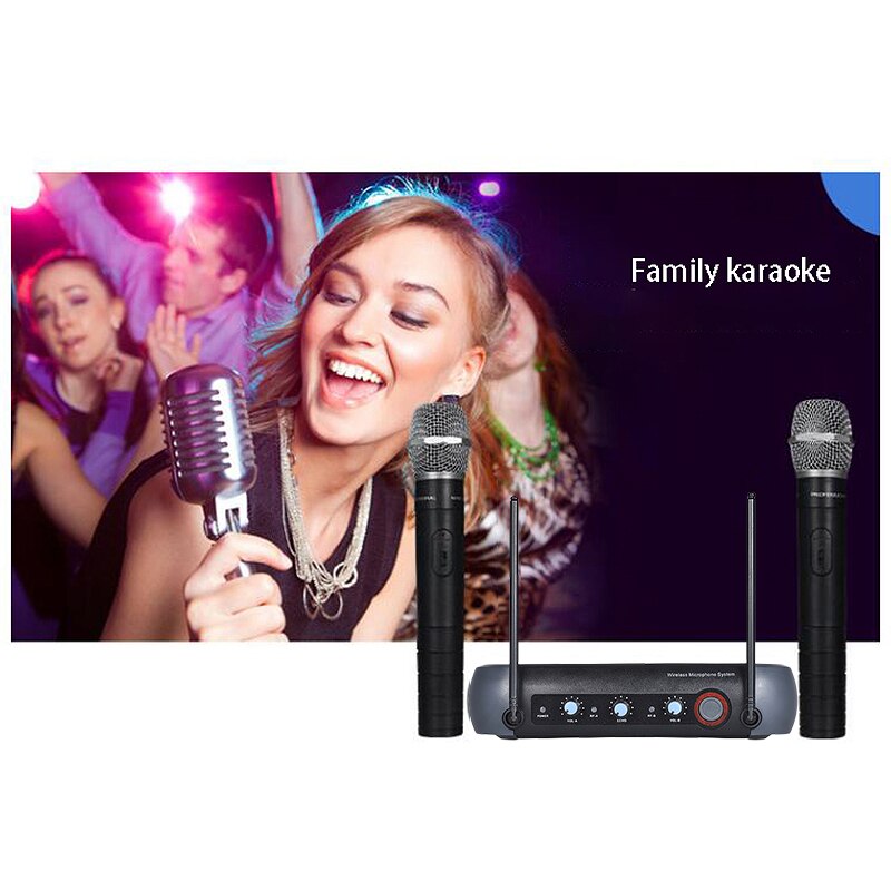 V900 Wireless Microphone 2 Channels Mixing Function KTV Microphone Home for Karaoke System
