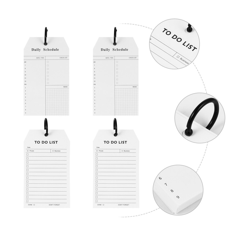 4pcs Premium Portable Memo List Forms Notebooks Memo Pads Planners